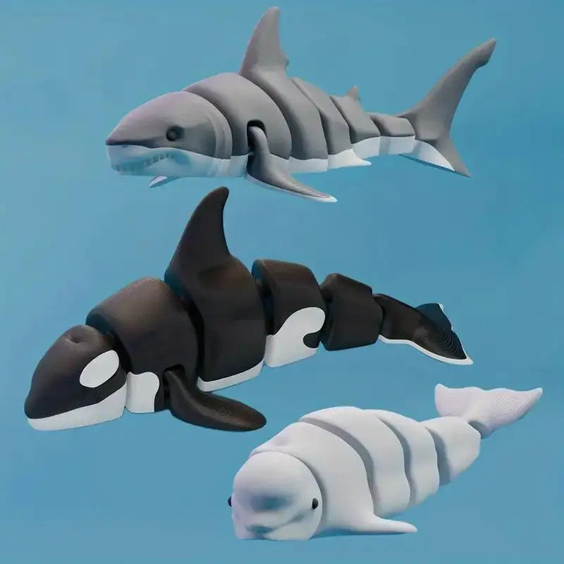 3D Printed Articulated Killer Whale Figurine | Desk & Car Decor