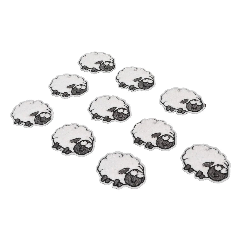 30pcs Sheep Iron-On Embroidered Patches for Jackets & DIY Crafts