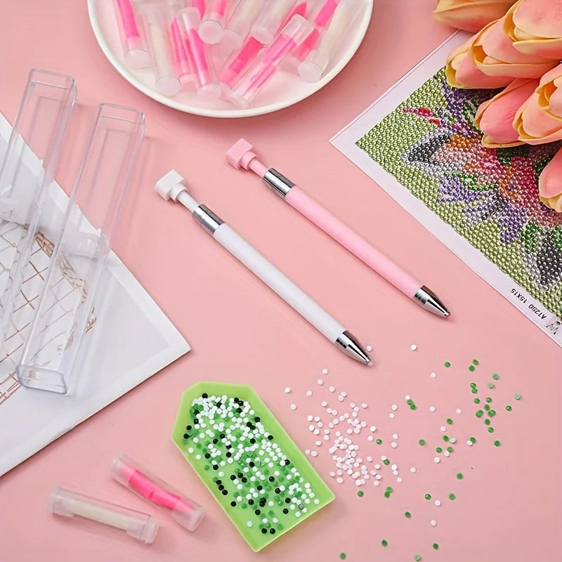 Rhinestone Picker Wax Pen – Refillable Nail Dotting Tool + 3 Refills