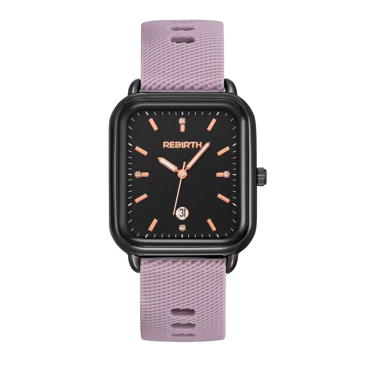 REBIRTH Women's Macaron Quartz Watch | Silicone Strap Calendar