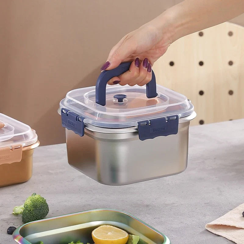 Stainless Steel Lunch Box Large Bento Box with Lid & Handle