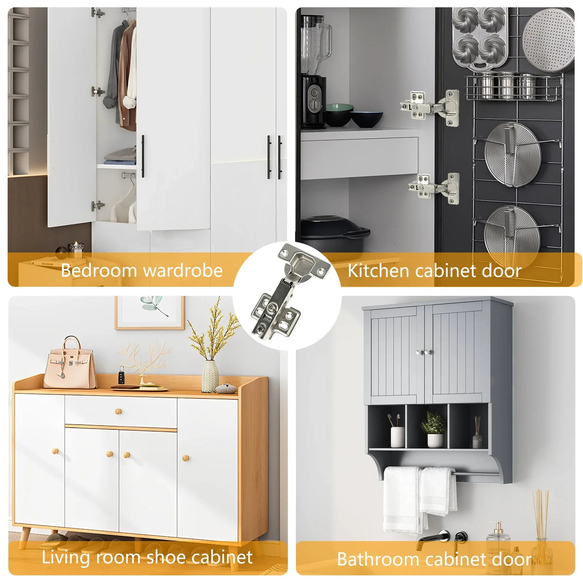 Soft Close Cabinet Hinges Hydraulic Concealed 10/20Pcs + Screws