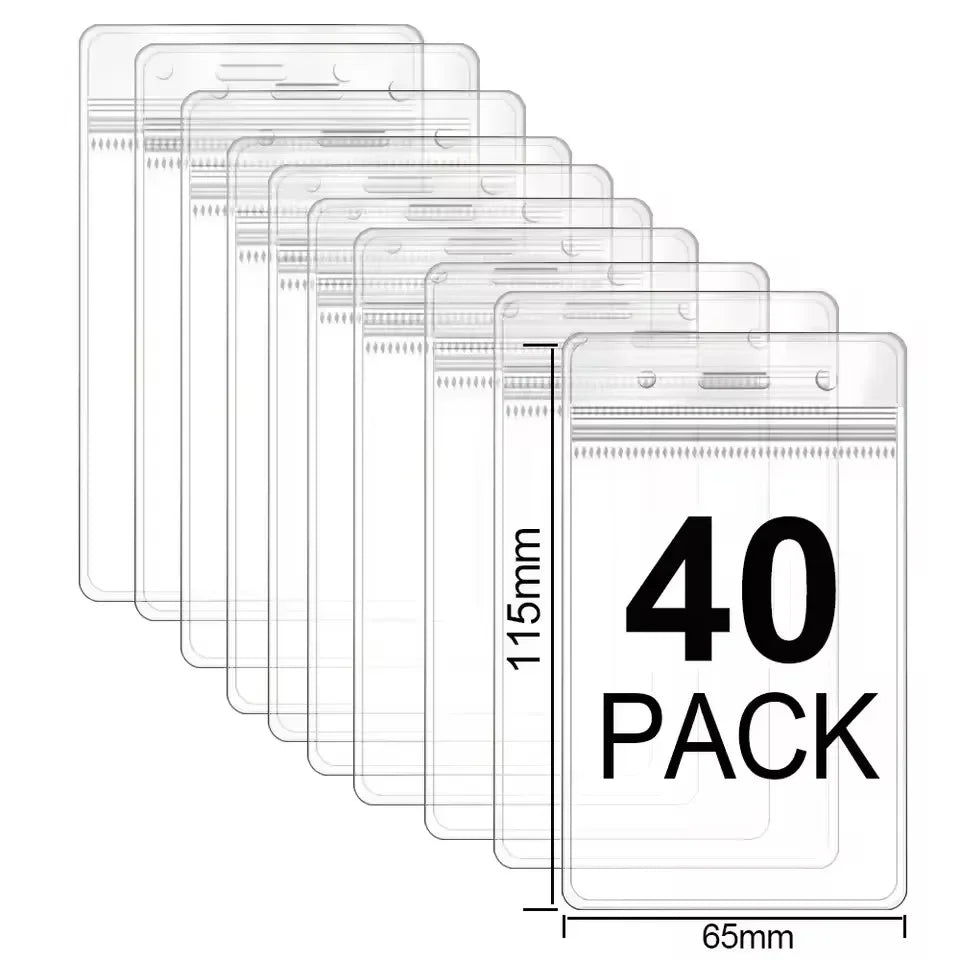 Waterproof ID Badge Holders with Resealable Zip – 1 to 50 Pack