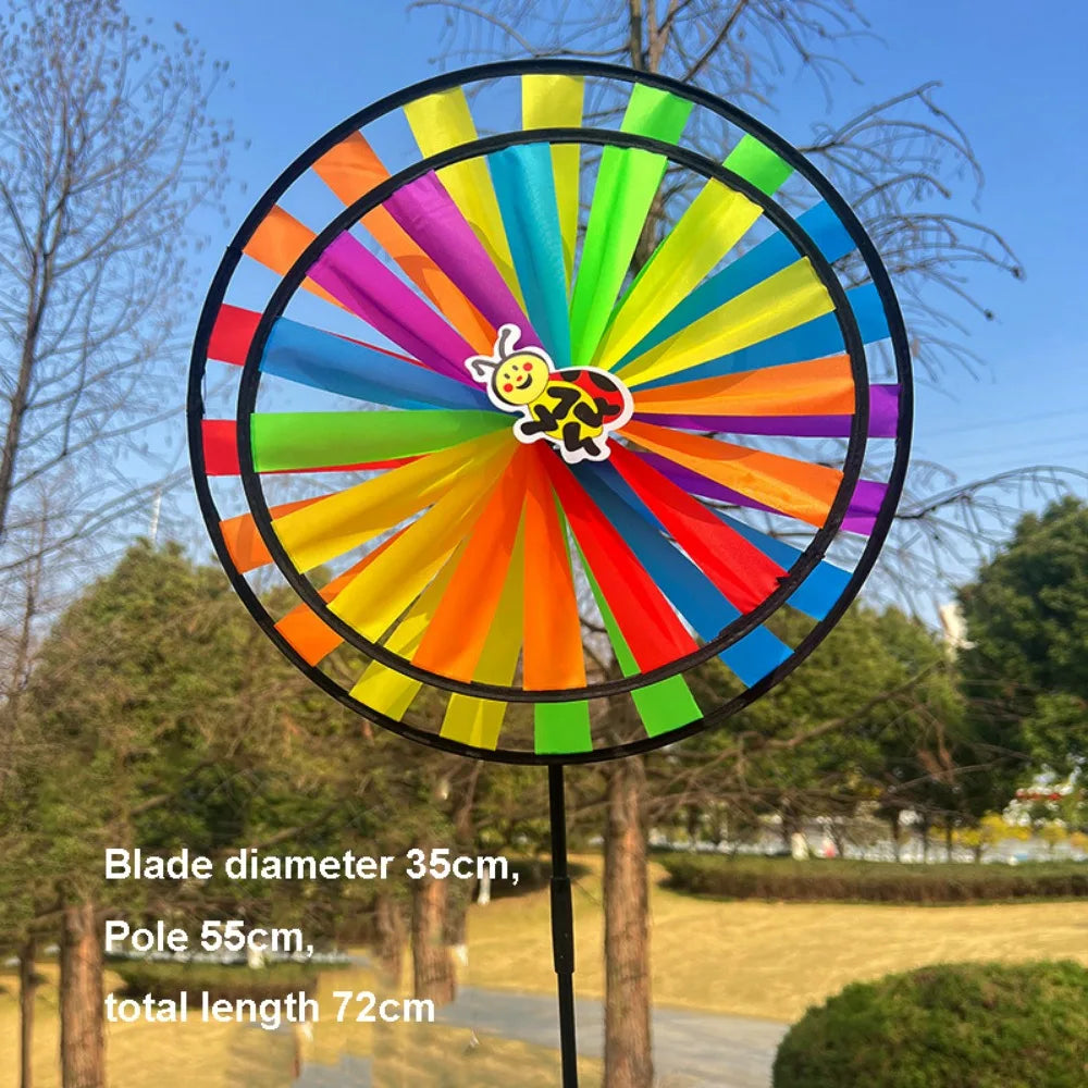 Sunflower Windmill Garden Pinwheel – Colorful Lawn Wind Spinner