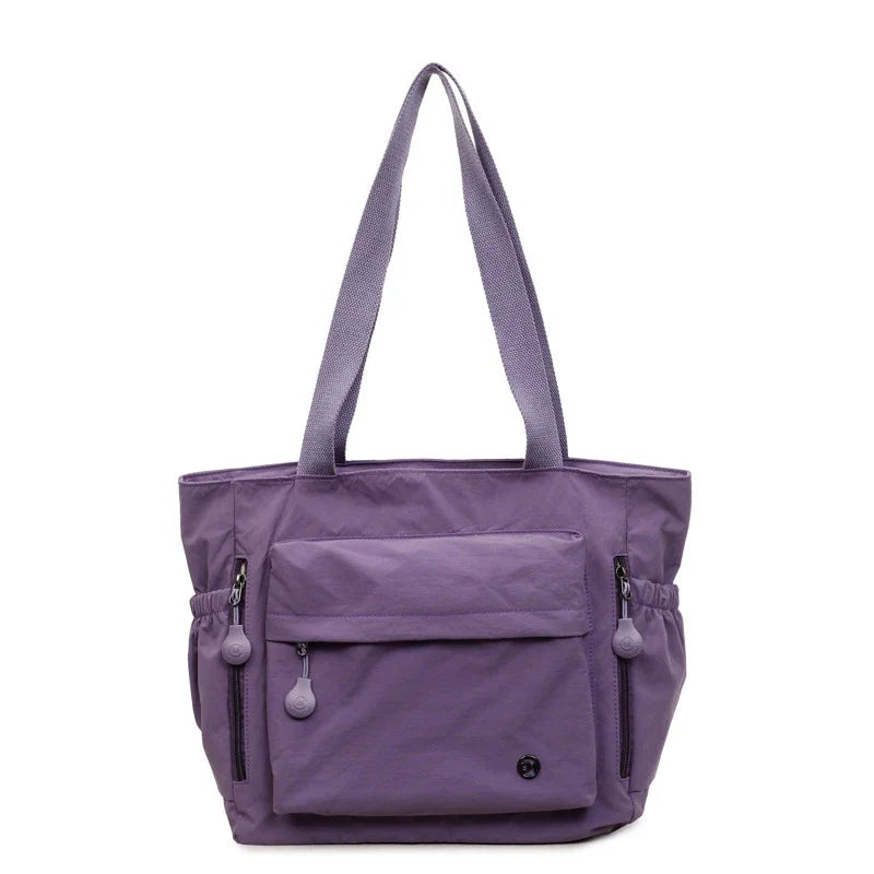 Nixie Japanese Minimalist Tote Bag – Large Nylon Shoulder Bag