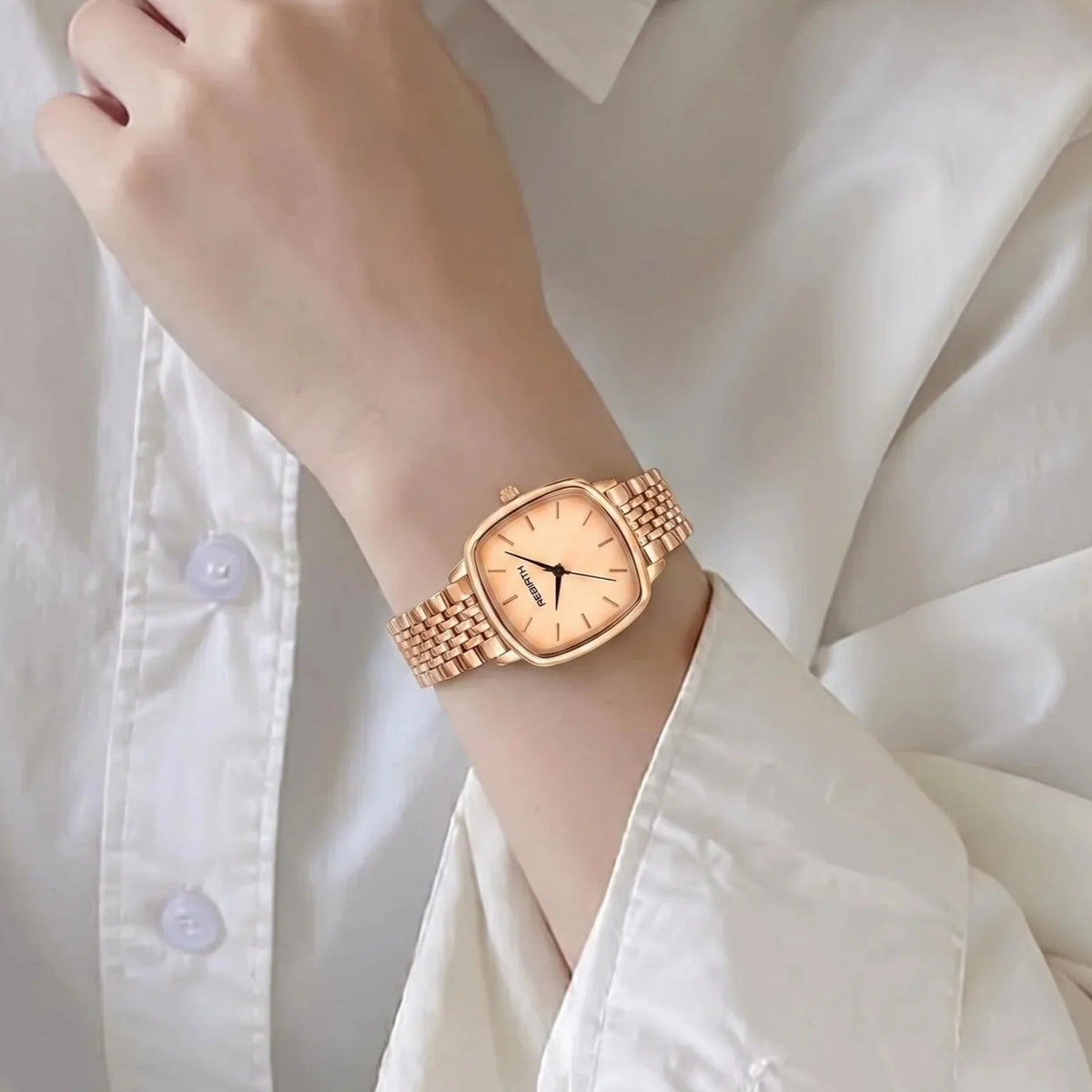 REBIRTH Women's Quartz Watch – Light Luxury Casual Style