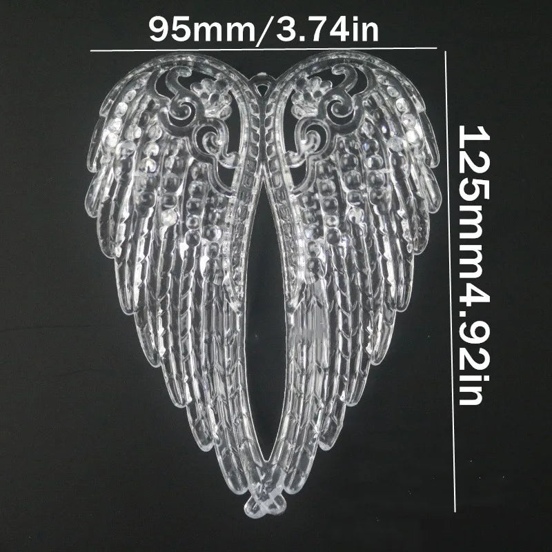 5PCS Acrylic Crystal Angel Wings Christmas Ornaments