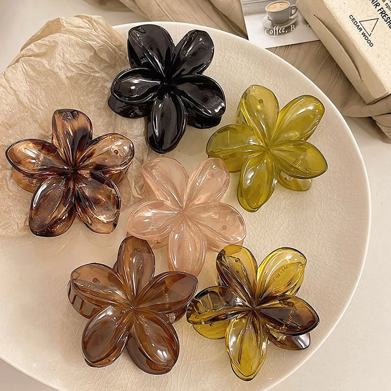 Korean Hawaiian Gradient Flower Hair Claw Clip for Women