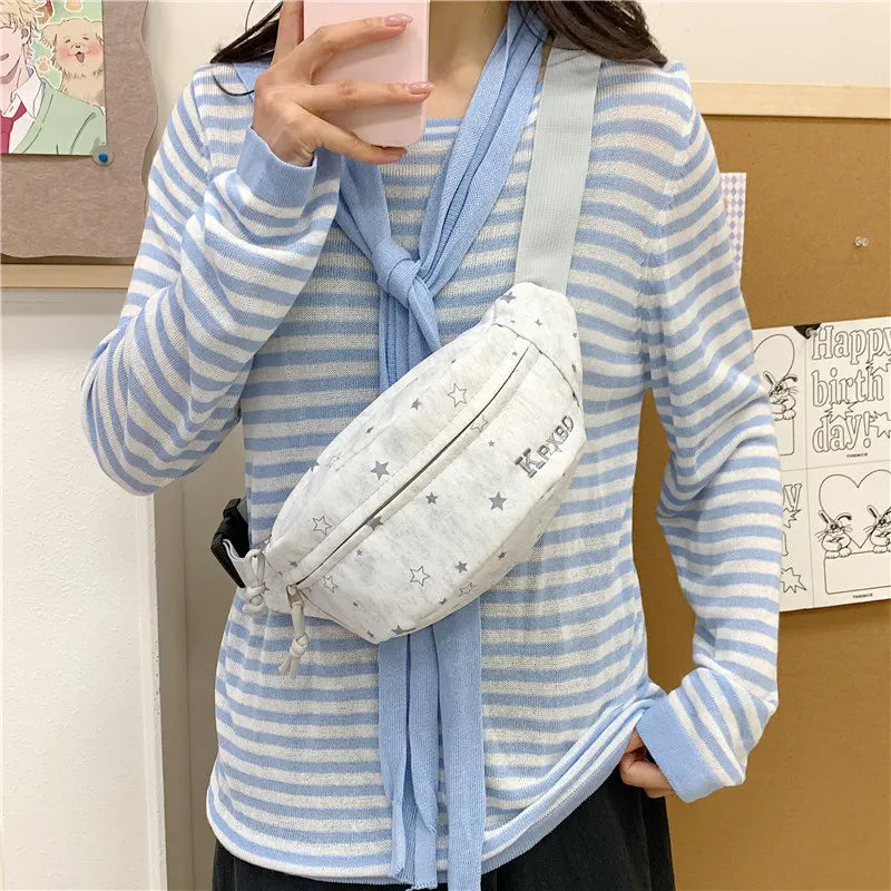 Canvas Crossbody Chest Bag – Casual Zipper Waist & Phone Bag