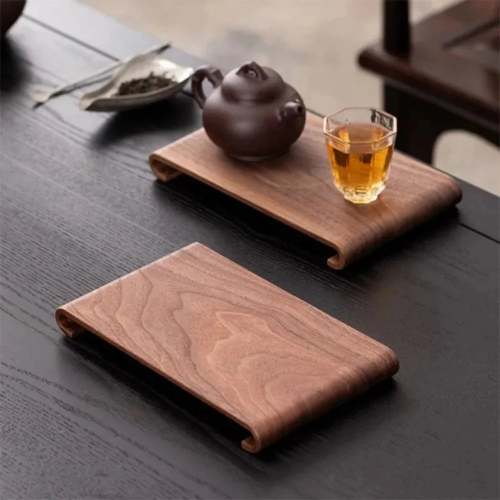 Wooden Coffee & Tea Serving Tray – Heat-Resistant Rectangle