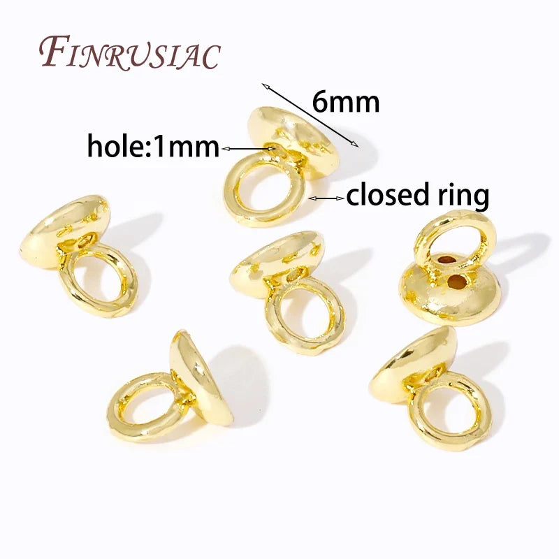 18K Gold Plated Crimp End Caps & Clam Shell Bead Tips 10/20Pcs