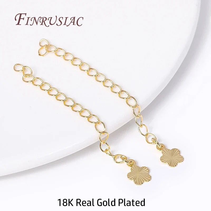 18K Gold Plated Brass Extension Chain Connectors | DIY Jewelry