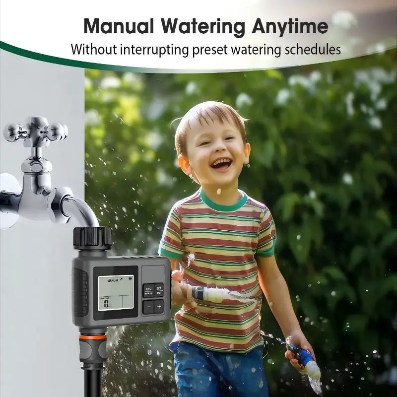 Automatic Garden Water Timer IPX7 LCD Irrigation Scheduler