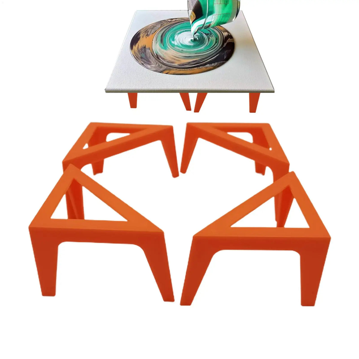 Mini Triangle Canvas Paint Pouring Stands – 4-Pack Risers