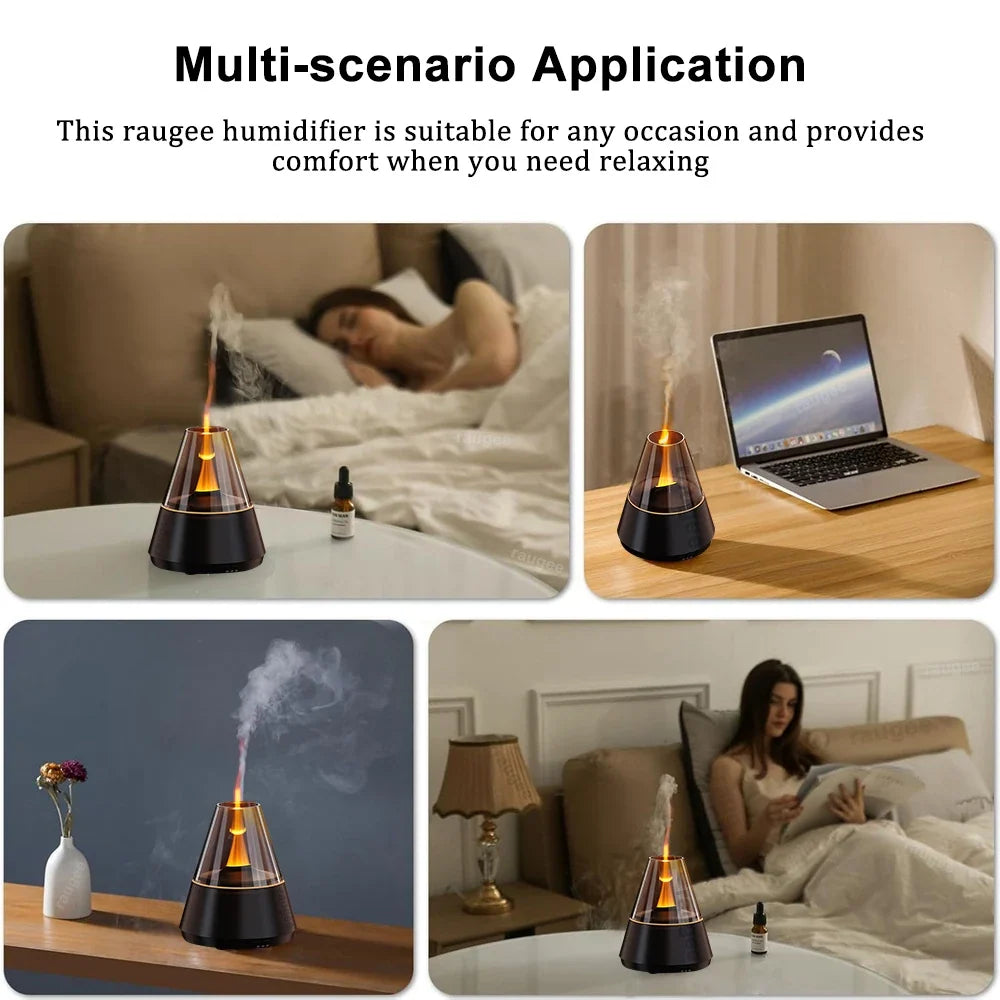 Raugee Mini Flame Aroma Diffuser & Humidifier 120ml USB