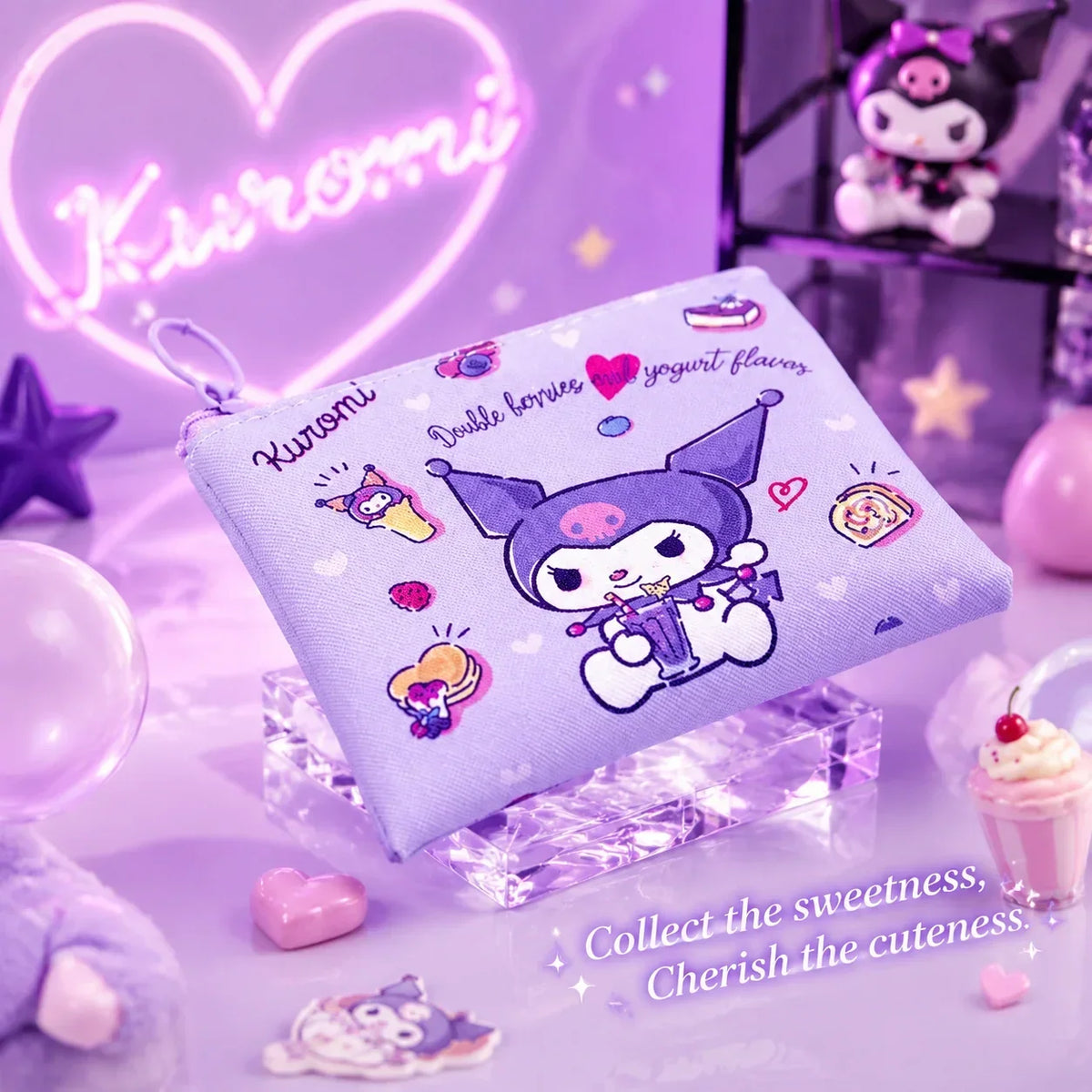 Sanrio Kuromi Mini Coin Purse Wallet Keychain – Kawaii Bag