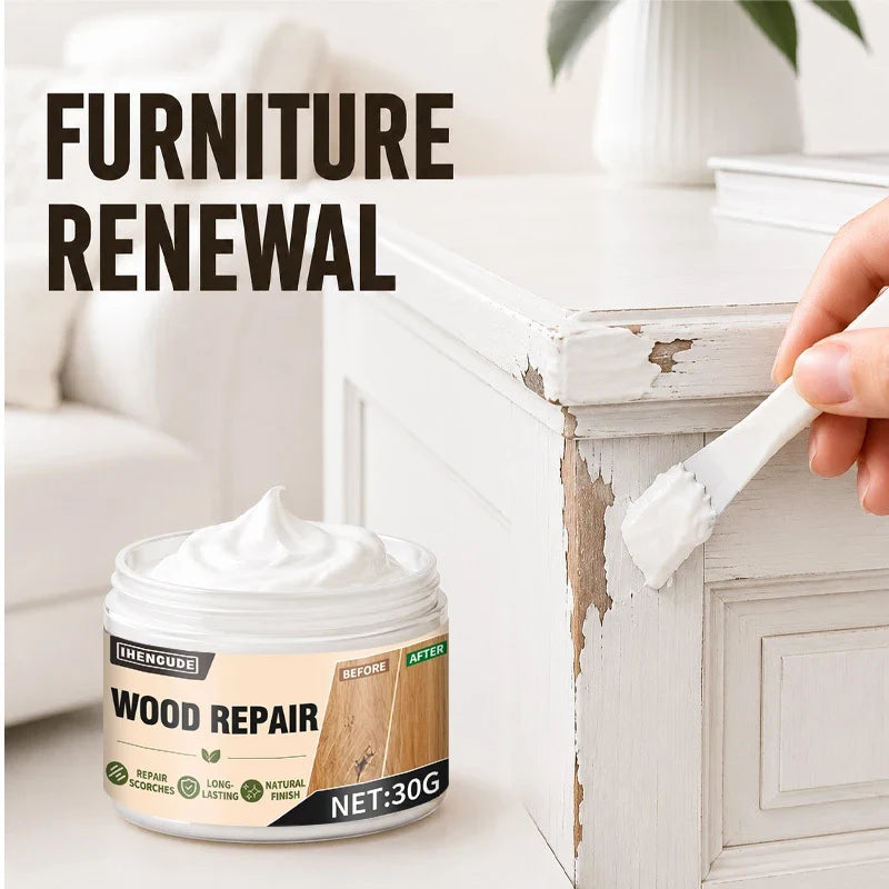 White Wood Repair Putty – Furniture Scratch & Gap Filler