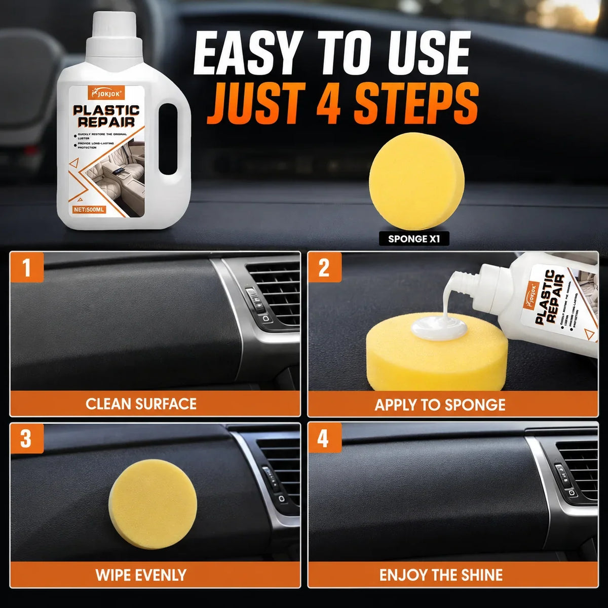 500ml Multipurpose Car Interior Cleaner & Polish Spray