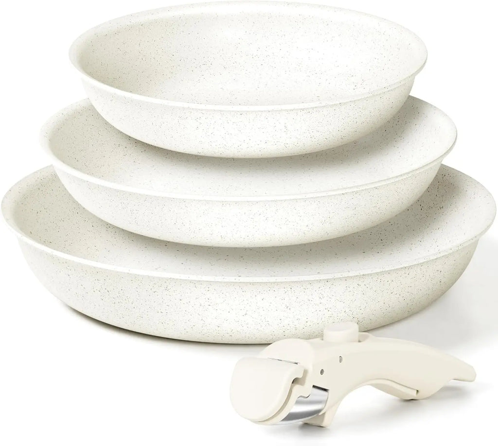 MICHELANGELO Nonstick Frying Pan Set – Granite Coated, Oven Safe