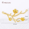 18K Gold Plated Plum Connector Charms | Brass DIY Jewelry Findings