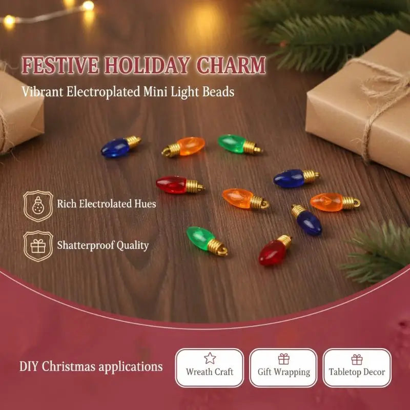 Mini Colorful Plastic Bulbs 10 Pcs – Reusable Christmas Decor