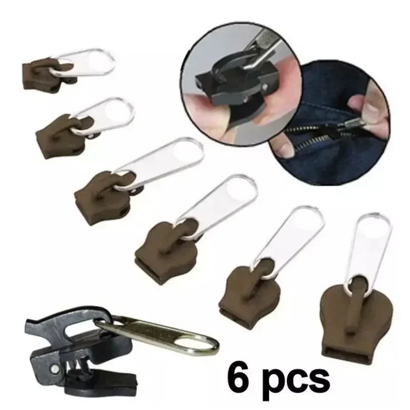 6-Piece Universal Zipper Repair Kit – Replacement Zip Sliders