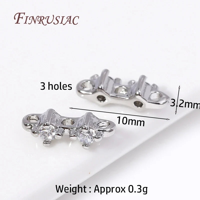 18K Gold Plated Zircon Flower Connector Spacer Beads – DIY Jewelry