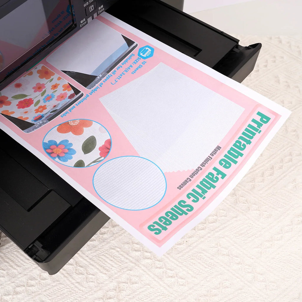 Printable White Cotton Canvas Fabric A4 – 5 or 10 Pack Inkjet