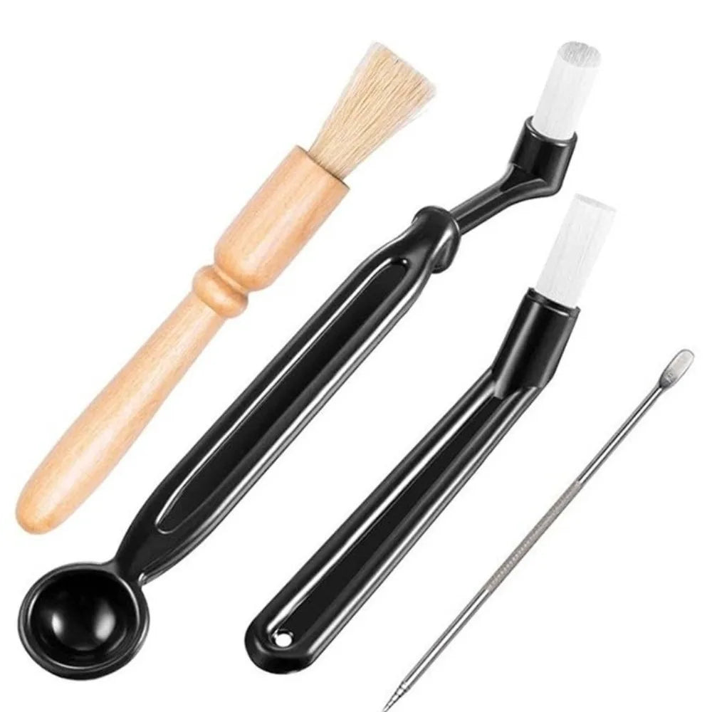 Wooden Handle Coffee Machine Cleaning Brush Set – Nylon