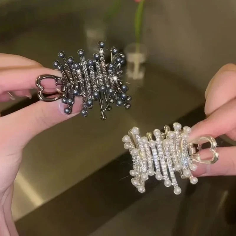 Pearl Rhinestone Hair Claw Clips – Women Thick Long Hair
