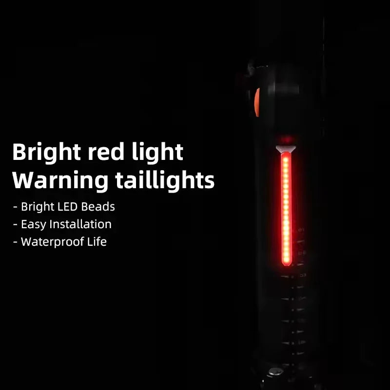 USB Rechargeable LED Bike Tail Light – IPX6, 4 Modes, MTB