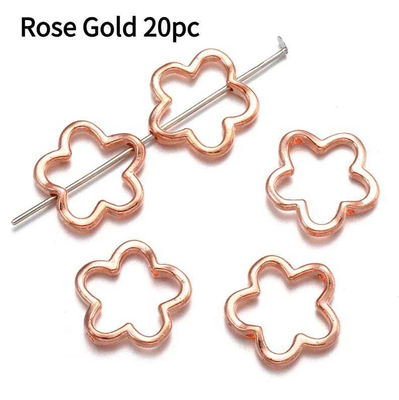 20pcs Antique Flower Spacer Beads Alloy Charms for Jewelry Making