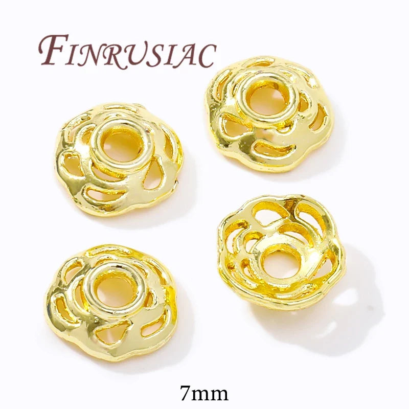 18K/14K Gold Plated Filigree Flower Bead Caps – Jewelry Making