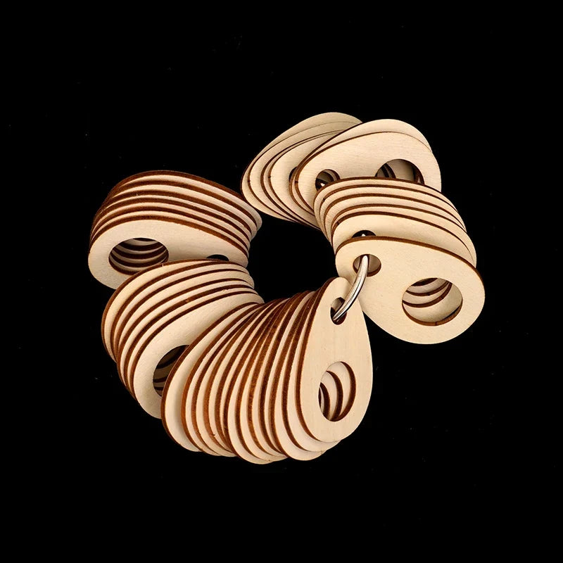 100Pcs Wooden Teardrop Cross-Stitch Thread Organizer Spools