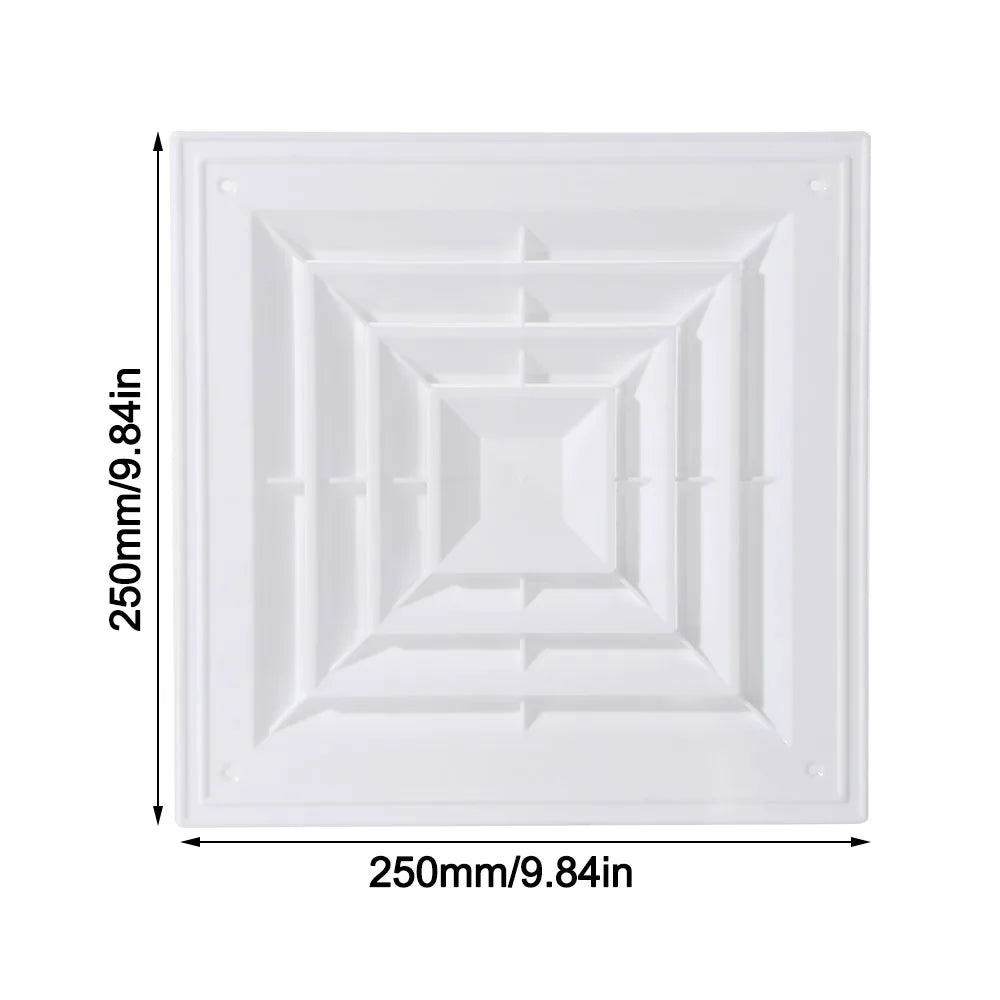 White Square Air Vent Grille with Flaps – Exhaust Fan Cover