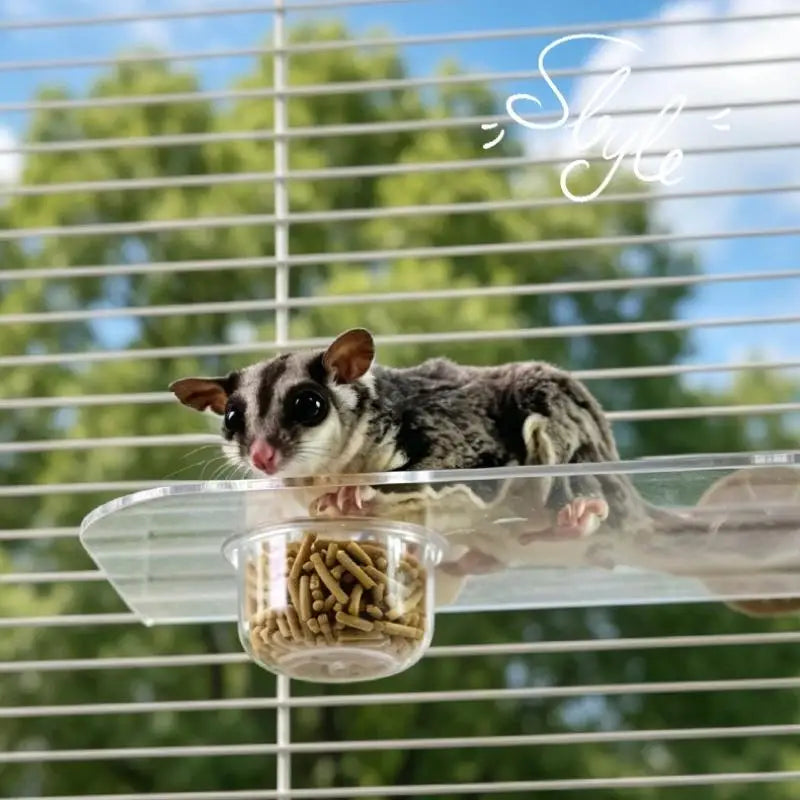 Clear Acrylic Dual Pet Feeder Bowl – Cage Clip Small Animals