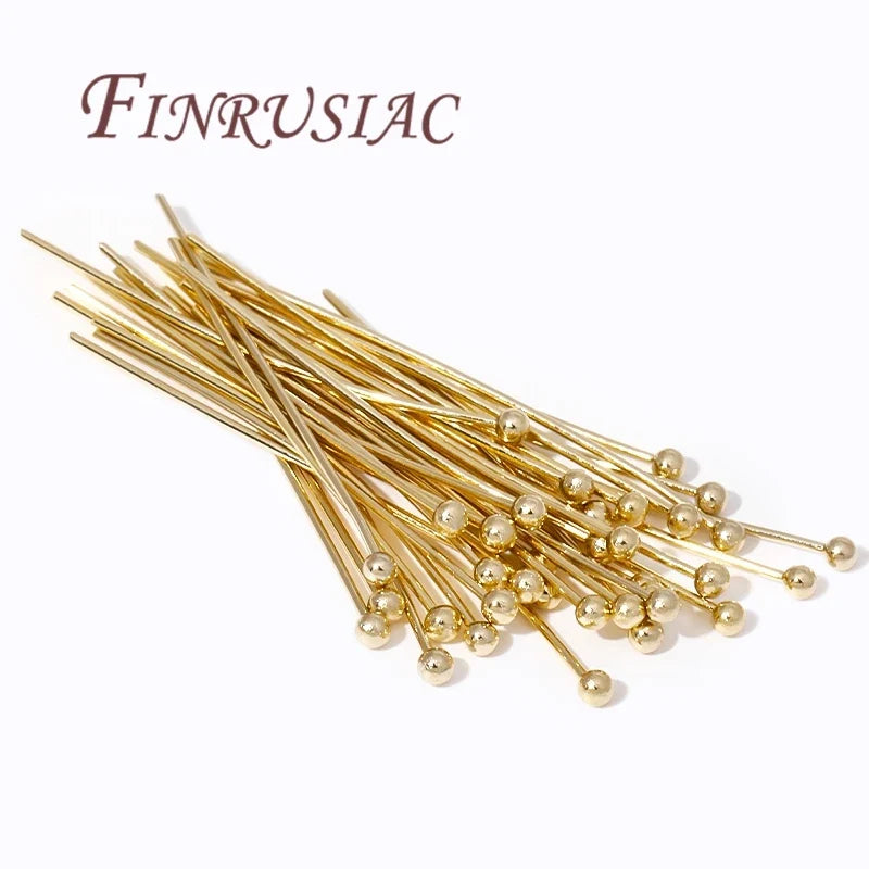 50Pcs 14K Gold Plated Ball Head Pins – DIY Jewelry Findings