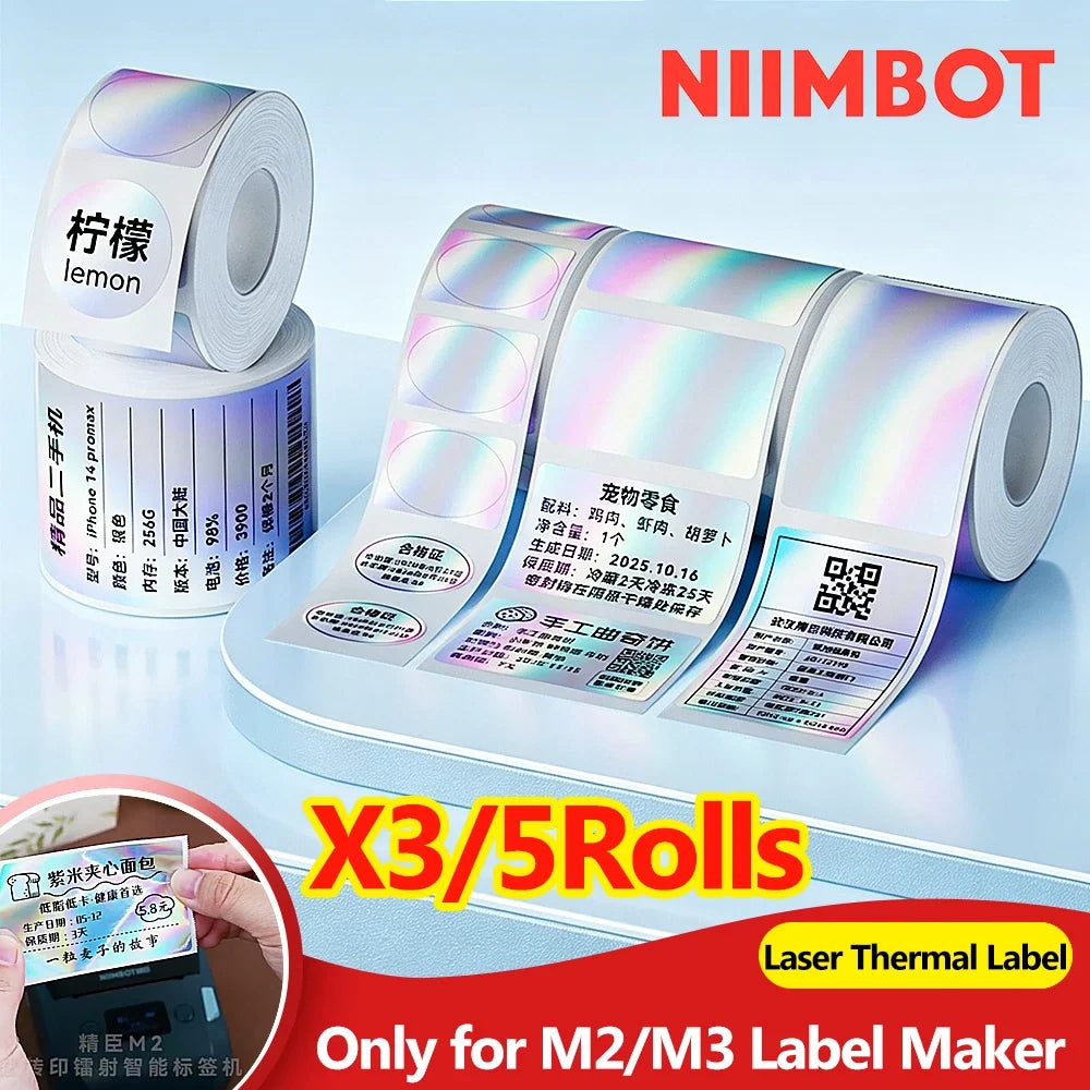 Niimbot M2/M3 Silver Laser Thermal Transfer Label Stickers