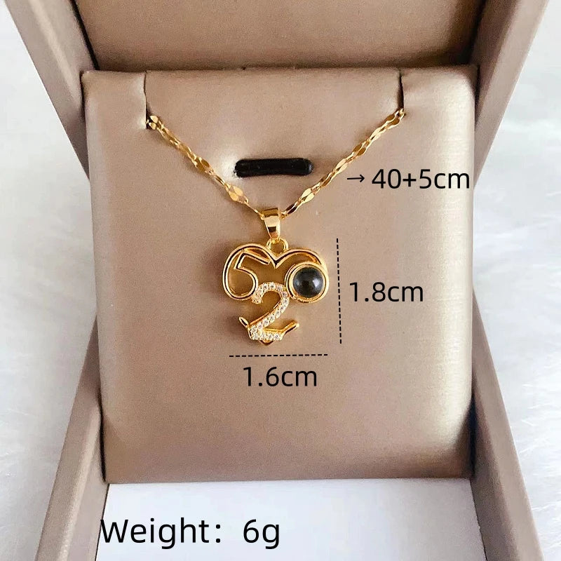 Women's Projection Pendant Necklace – I Love You Clavicle Chain
