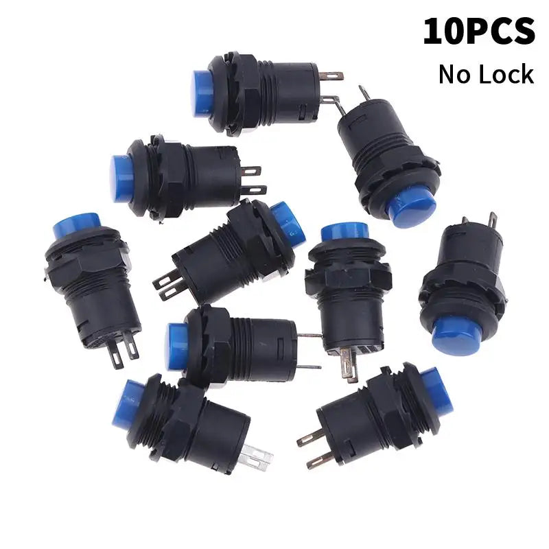 12mm Pushbutton Switches Self-Lock & Momentary OFF-ON – 10 Pack