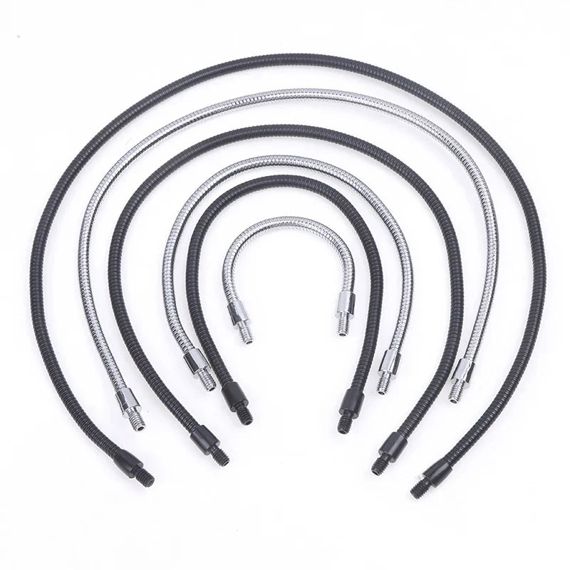 M4 Flexible Gooseneck Microphone Hose – Black & Silver, 10–40cm