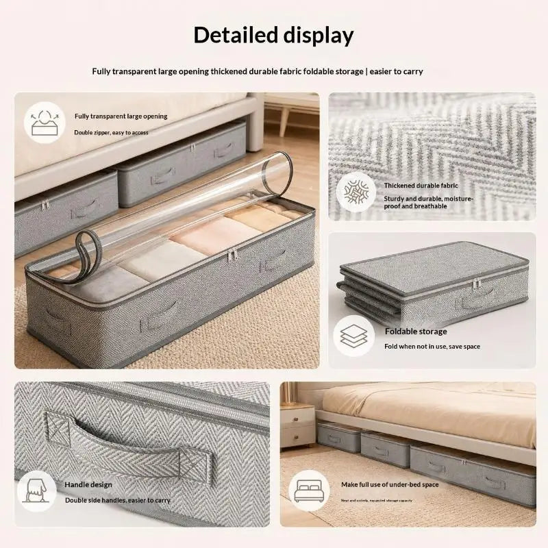 Under Bed Storage Organizer – Foldable Large Capacity with Handles