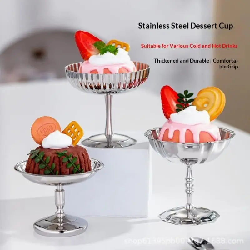 Stainless Steel Ice Cream Goblet Retro Dessert Cup | Nixie