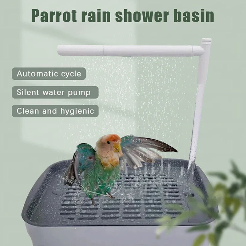 USB Electric Automatic Bird Bath Tub & Water Fountain for Parrots