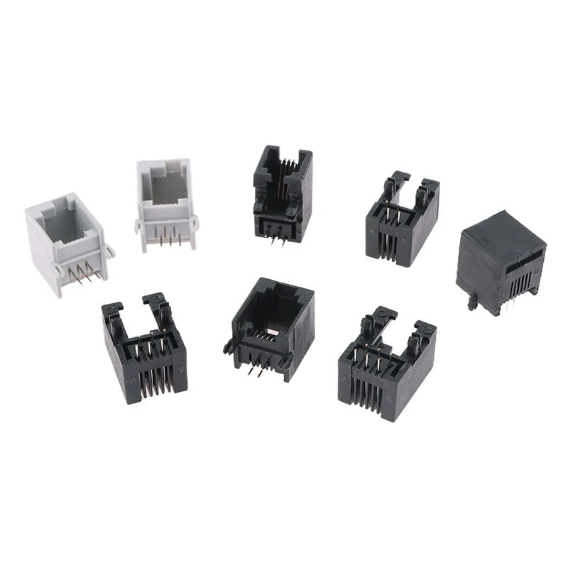 10PCS RJ11 PCB Telephone Socket 4P4C 6P6C 6P4C Female Connector