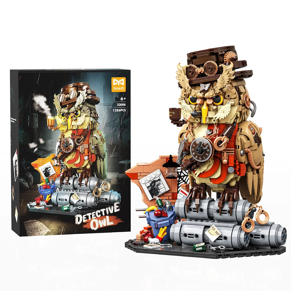 Owl Detective Wizard Cat Building Block Set | BEAST KINGDOM DIY Model