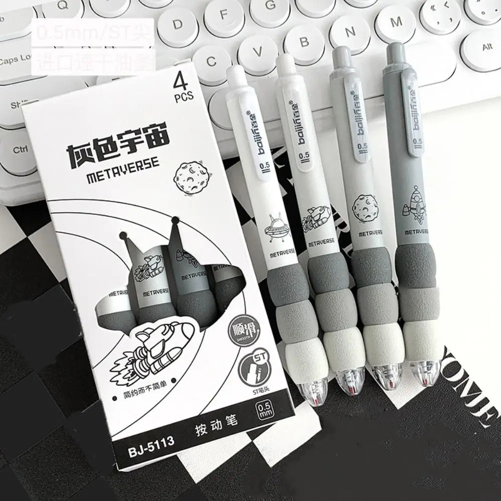 Soft Touch Gel Pens 0.5mm Black Ink – 4-Pack Set