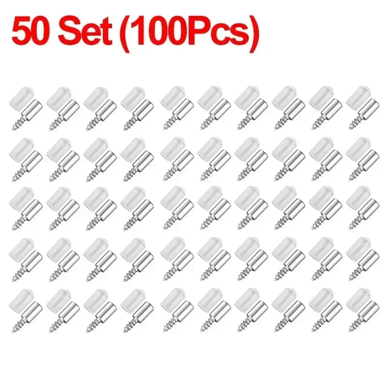 Shelf Support Pegs Self-Tapping Screws with Non-Slip Sleeve 50/100Pcs
