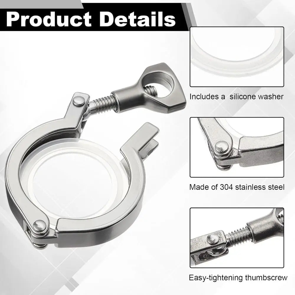 SS304 Stainless Steel Tri Clamp Fitting with Silicone Gasket