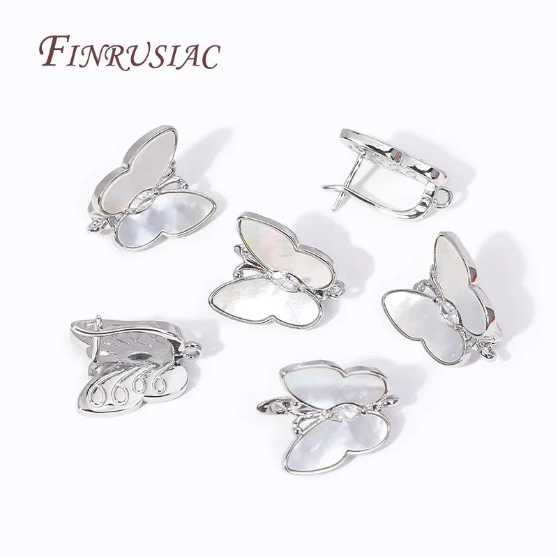 18K Gold Plated Zircon Butterfly Ear Wire Clasps – DIY Earrings
